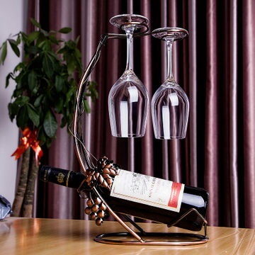 包郵葡萄酒架 鐵藝復古創意歐式時尚放紅酒架子壁掛式杯架擺件