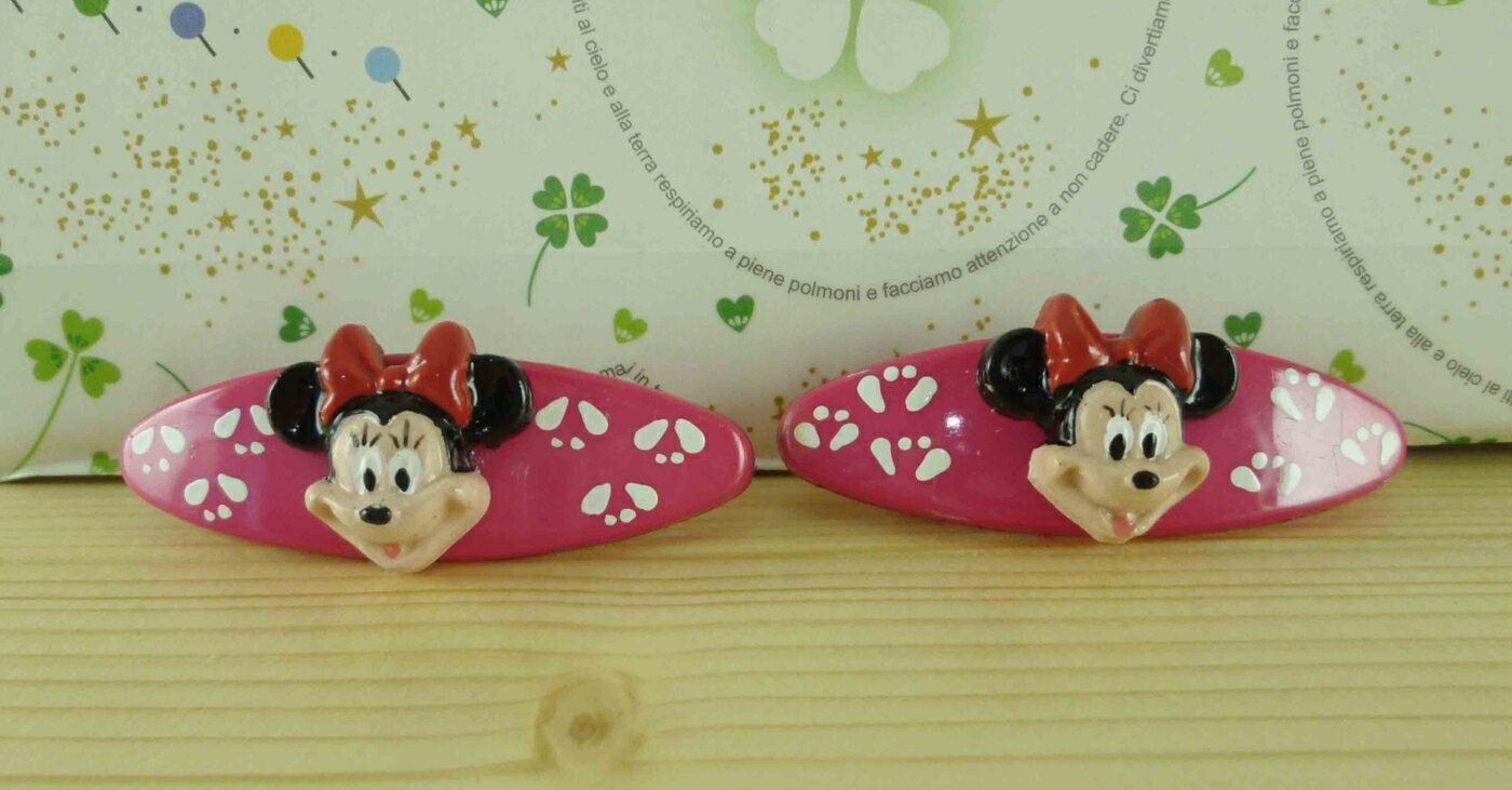 【震撼精品百貨】Micky Mouse 米奇/米妮 2入髮夾-桃紅米妮 震撼日式精品百貨