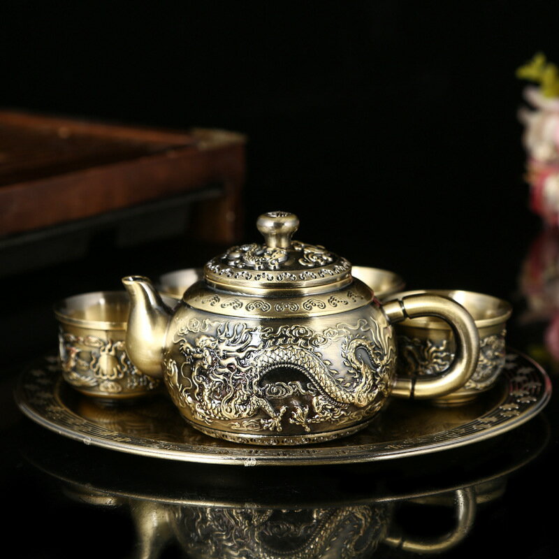 茶盤 中式龍鳳茶具套裝家用復古高檔功夫茶壺茶杯茶盤送禮擺件整套