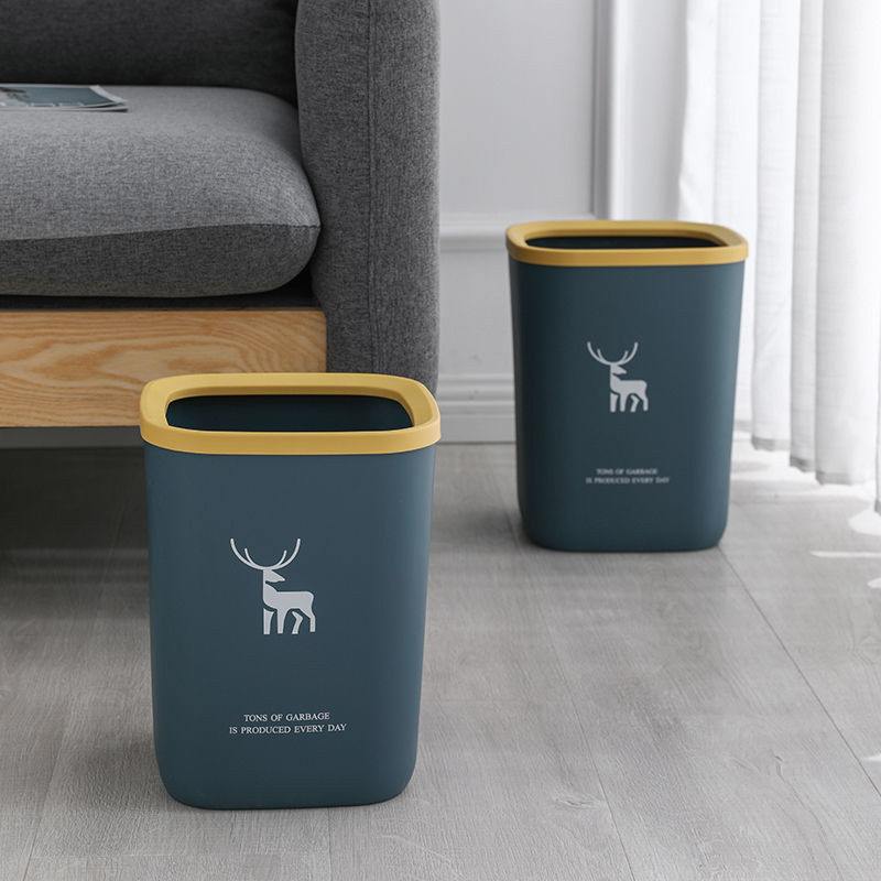 超厚款ins創意北歐風小鹿垃圾桶家用臥室客廳衛生間廚房無蓋壓圈