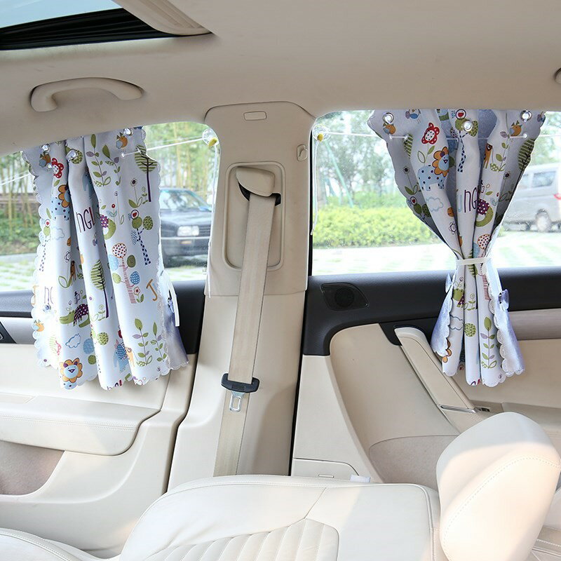 汽車兒童窗簾車窗遮陽簾車用防曬側窗夏季遮陽擋隔熱布卡通吸盤式