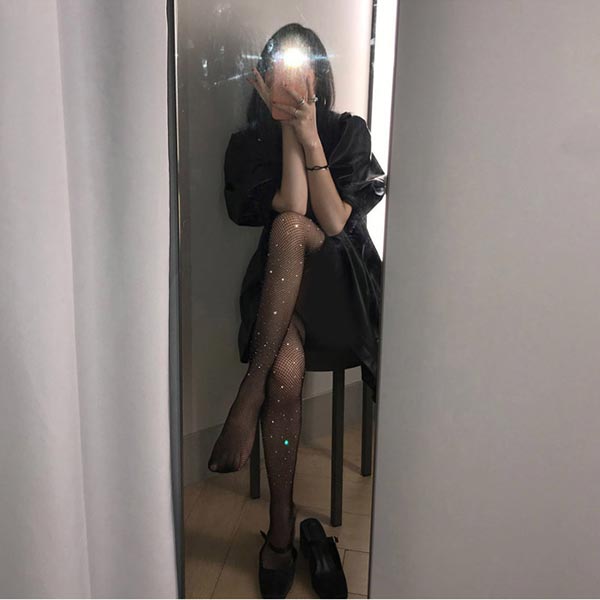 ANNAS 正韓鑽石網襪閃亮水鑽亮片絲襪褲襪打底襪網紗 簍空蕾絲性感夜店派對聖誕跨年韓國 7