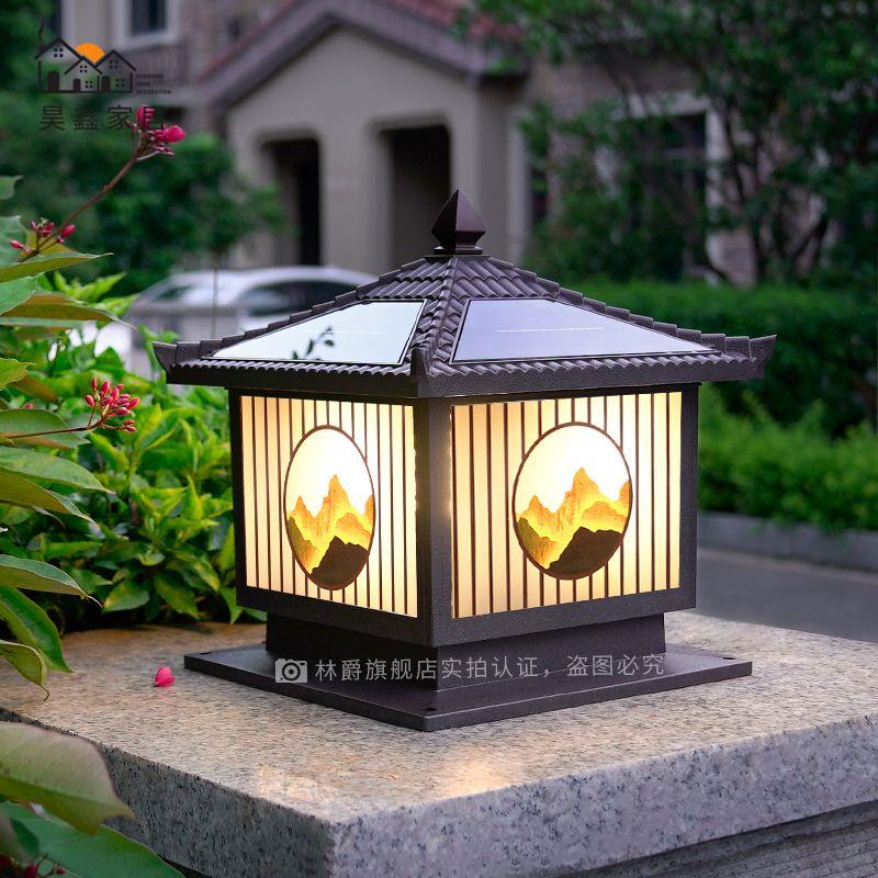 工廠現貨 店長優選 免運 可開發票 戶外燈 柱頭燈 庭院燈 花園燈 路燈 壁燈太陽能柱頭燈戶外防水門柱燈別墅庭院大門口柱子燈圍欄圍墻裝飾燈全館折扣 售後保障hh5313