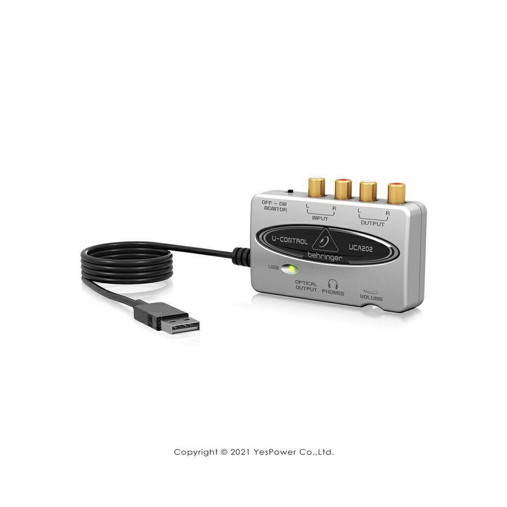 UCA202 Behringer耳朵牌 USB錄音介面/行動錄音卡/2輸入2輸出/超低延遲/USB音頻界面