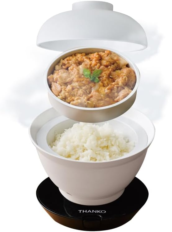 日本 THANKO DNBRRCSWH 2段式 丼飯 炊飯器 15分 超高速炊飯 蒸鍋 單人 飯鍋 炊飯機 日本代購