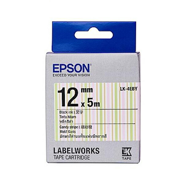 EPSON Pattern系列 LK-4EBY 繽紛糖果 12mm 標籤帶 C53S654465 適用 LW-200KT/220DK/K200BL/400/K400/C410/K420/500/600/700/900P/Z900/1000P