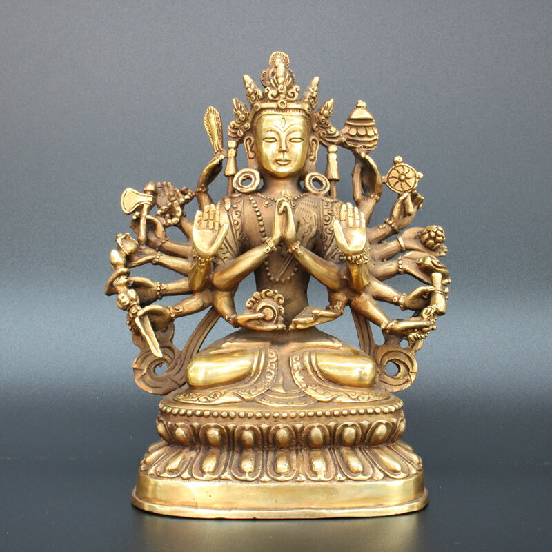 仏教美術 仏像 準提母菩薩仏像 十八臂仏母 仏堂供仏 彫刻 置物 開運風水銅製 仏教美術 仏像 準提母菩薩仏像 十八臂仏母 仏堂供仏