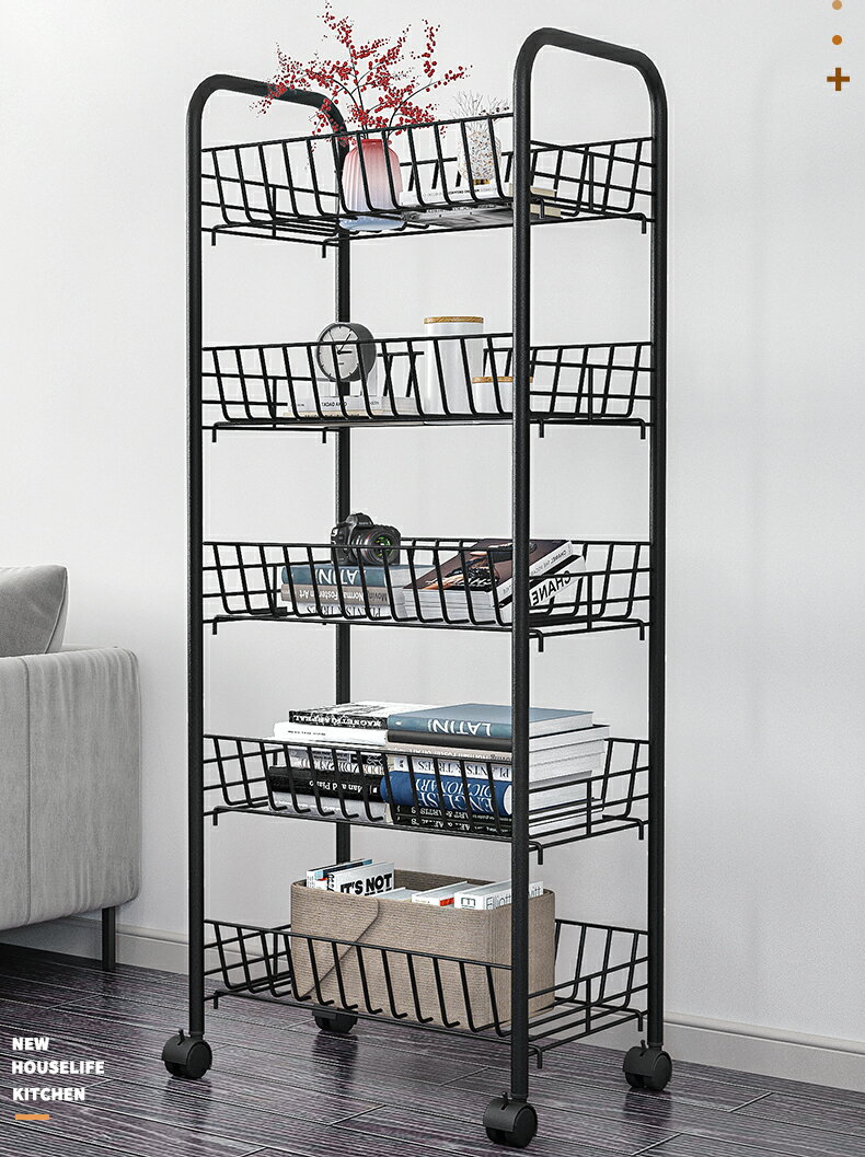 廚房置物架落地多層可移動小推車收納架蔬菜籃子家用宿舍儲物架子 6