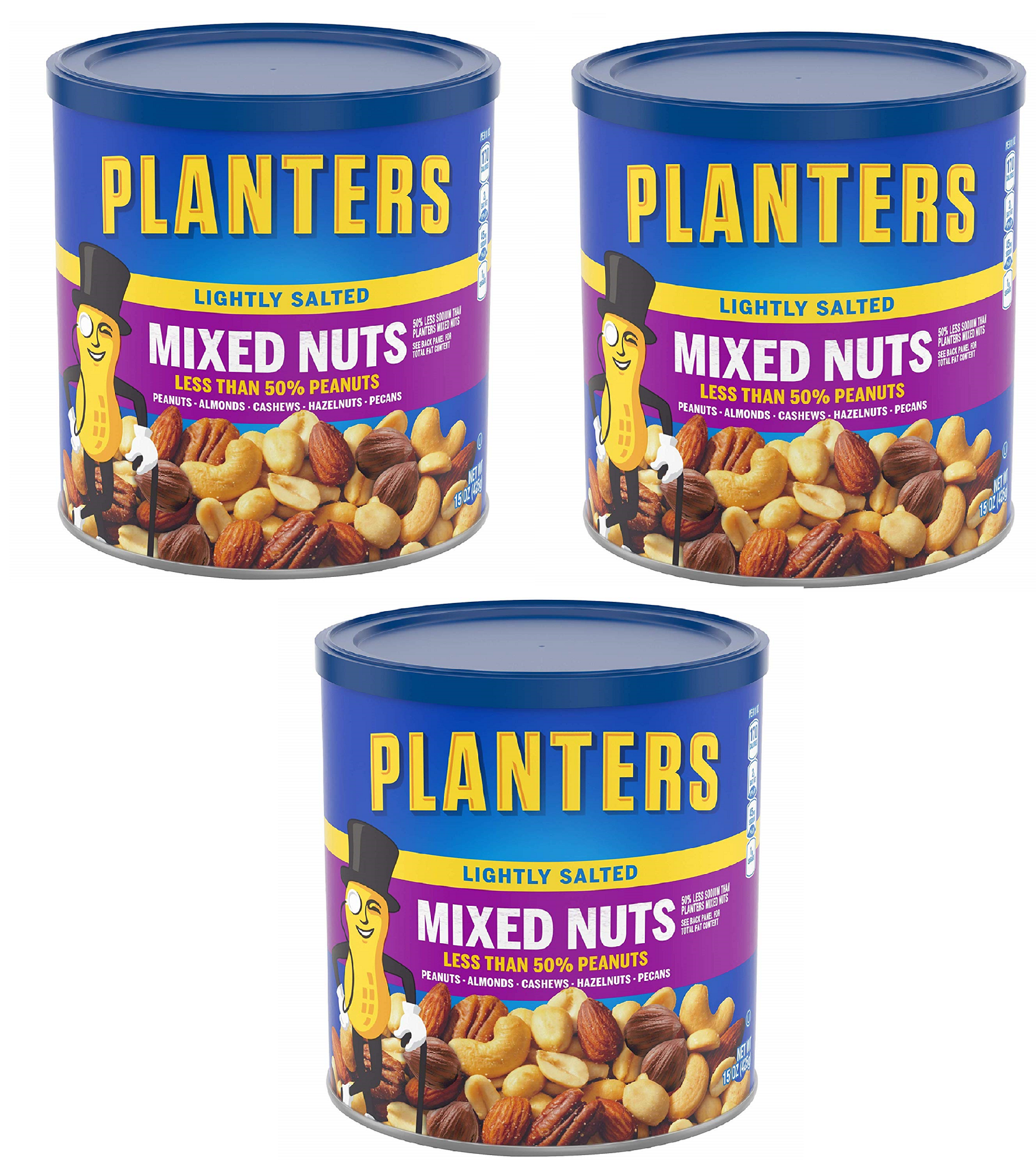 UPC 029000022898 product image for Planters Lightly Salted Mixed Nuts (15 oz Canister, Pack of 3) | upcitemdb.com