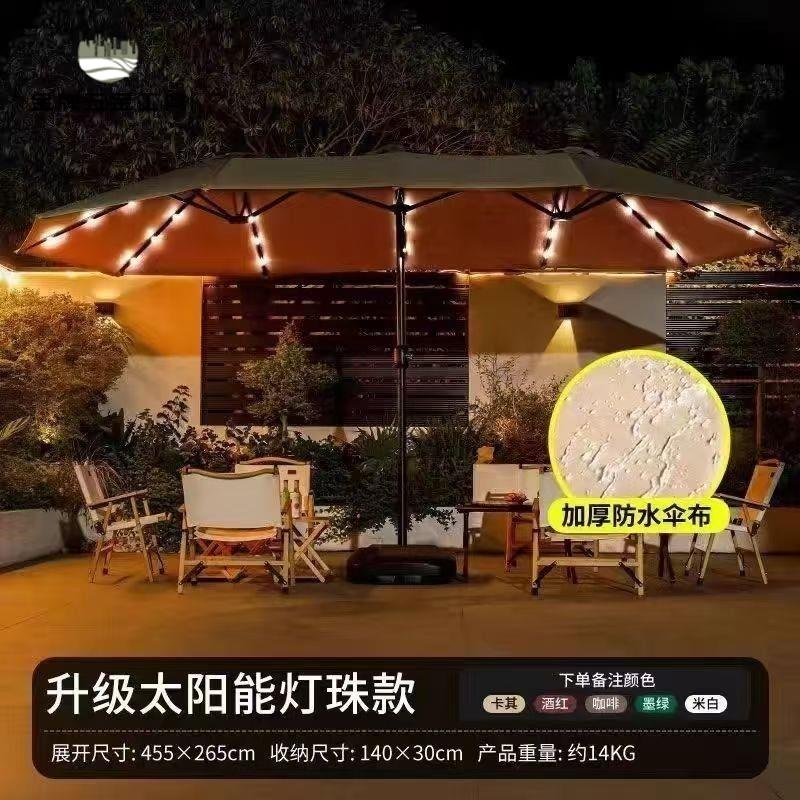 限時減免！遮陽傘 太陽傘 庭院傘 羅馬傘 戶外三頭遮陽傘咖啡廳別墅花園庭院陽臺露臺商鋪擺攤太陽傘防雨傘 特價出 免運 開發票【hua3/20】