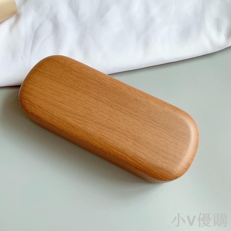 木紋框架眼鏡盒ins防壓便攜簡約日系個性墨鏡盒男眼鏡收納盒女