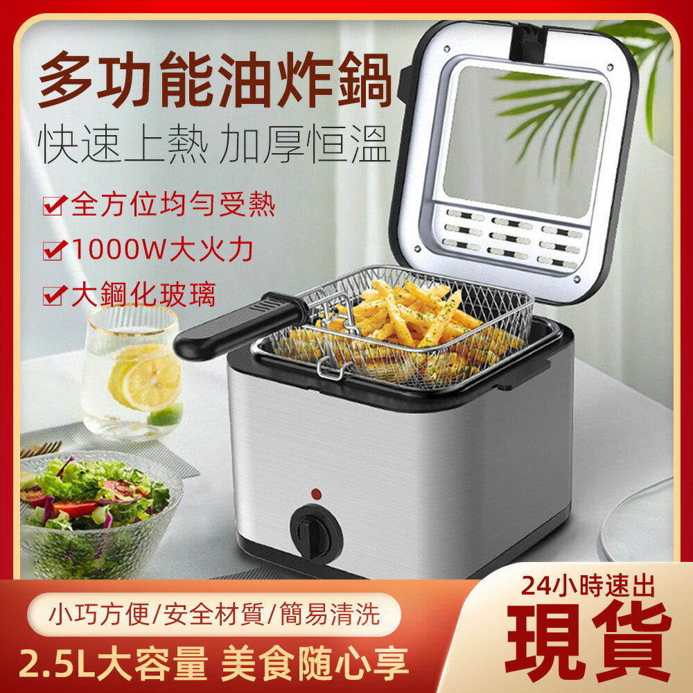 「新北現貨+保固一年」電炸鍋 多功能炸爐油炸機電油炸鍋 家用商用小型省油炸缸
