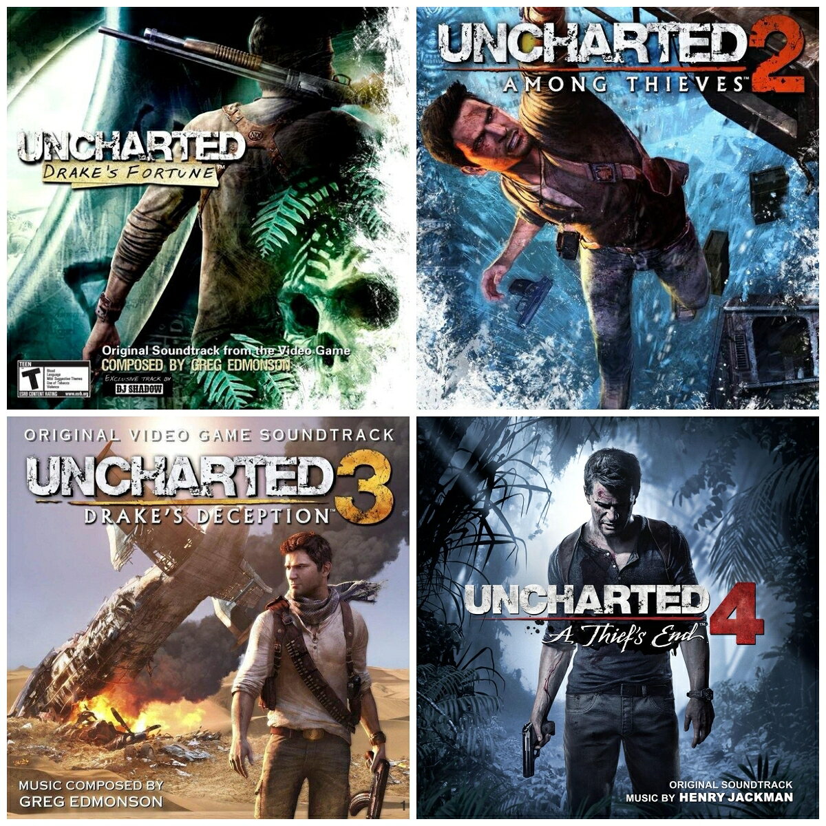 神秘海域1-4 遊戲原聲帶OST | Uncharted 經典配樂BGM音樂5CD碟片