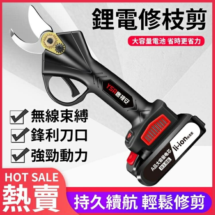 電動剪刀果樹充電式修枝剪強力園林園藝剪樹枝鋰電高空粗枝電剪子 樂購生活百貨