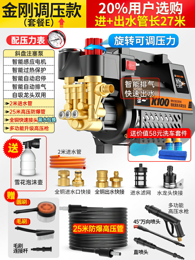 洗車機 高壓水槍 洗車水槍 洗車機高壓水槍家用220v大功率專用洗車神器強力洗車泵清洗機『cyd18042』