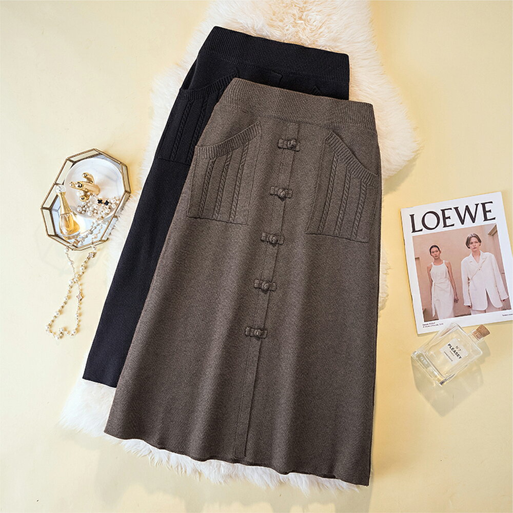 ＊ORead＊高腰針織長裙(2色M~3XL)【限定加碼✿全館滿額再折】