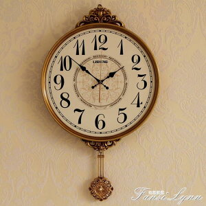 美式掛鐘客廳創意簡約靜音鐘錶個性時尚大氣墻上掛錶歐式家用時鐘【青木鋪子】