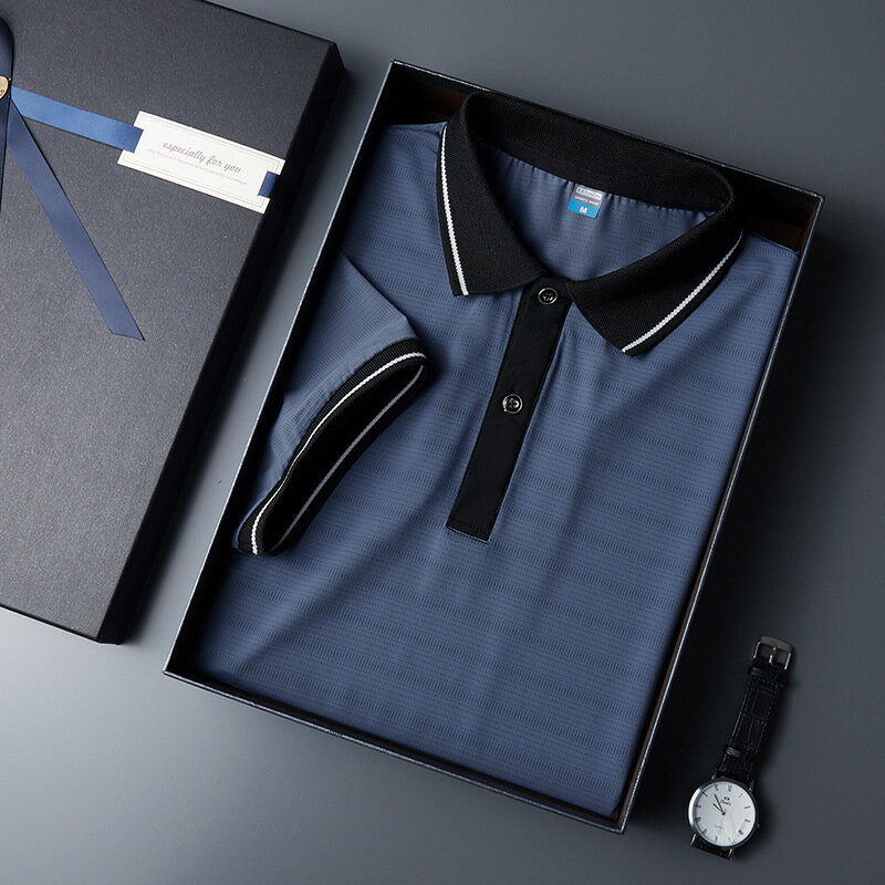 現貨+預購 冰絲POLO衫短袖上衣-網眼彈力休閒輕薄男裝父親節禮物4色74ey26【獨家進口】【米蘭精品】