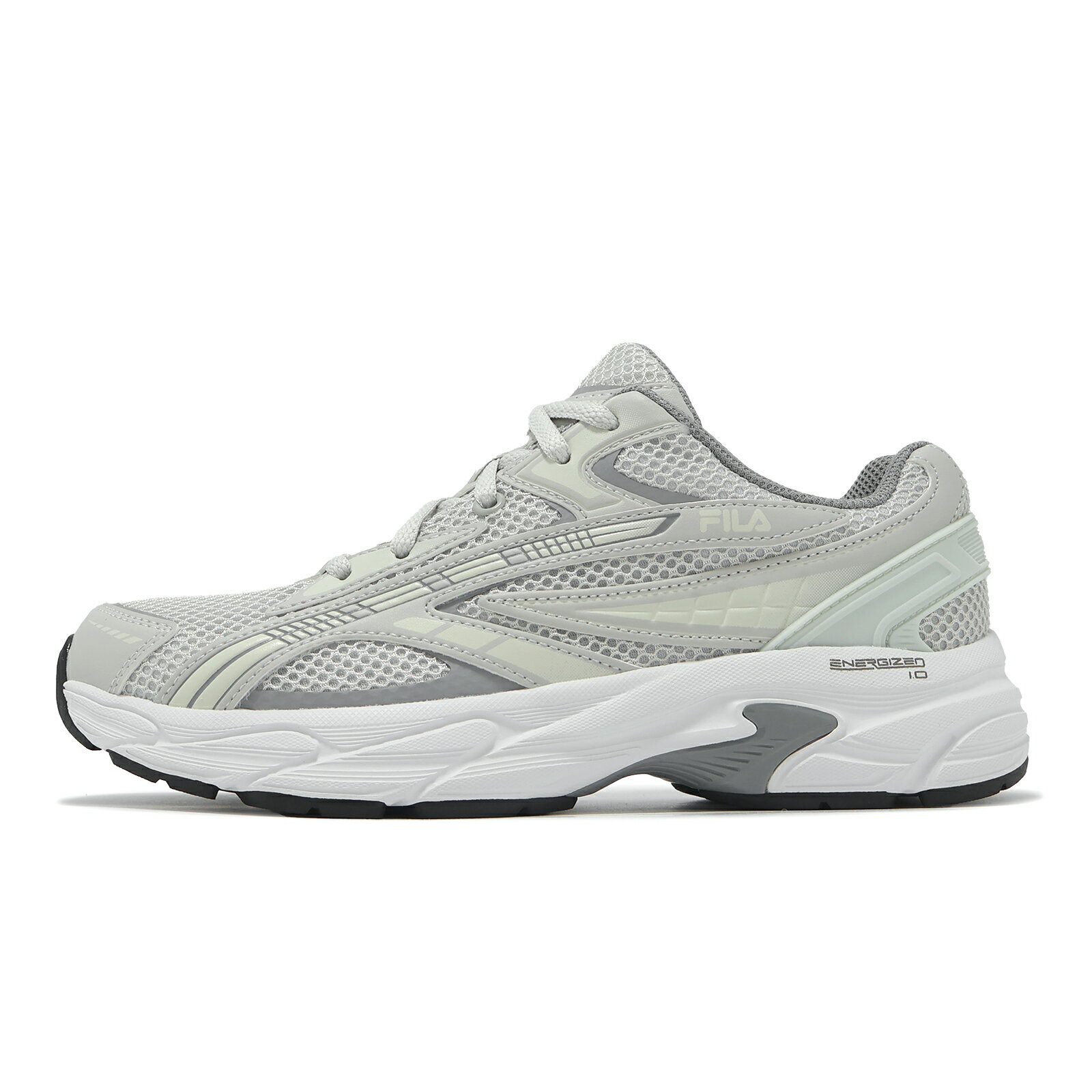 Fila 休閒鞋 Delphi Flag Runner 男鞋 女鞋 灰 白 網布 拼接 復古 情侶鞋 斐樂 4J035Z050