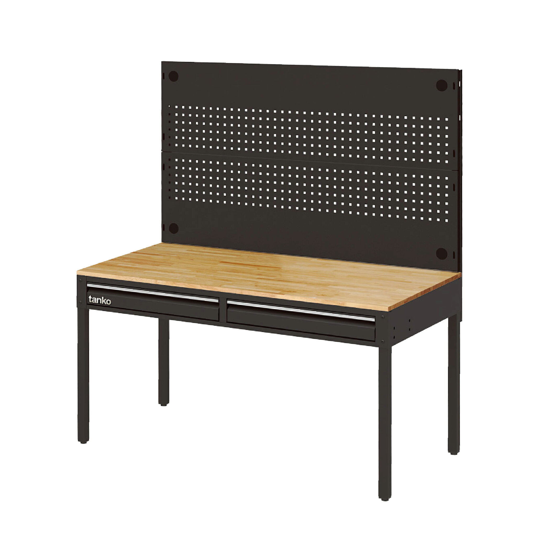天鋼 tanko｜WET-5102W3 附屜多功能原木工作桌+上架組 (黑) 電腦桌 書桌 工業桌 多用途桌