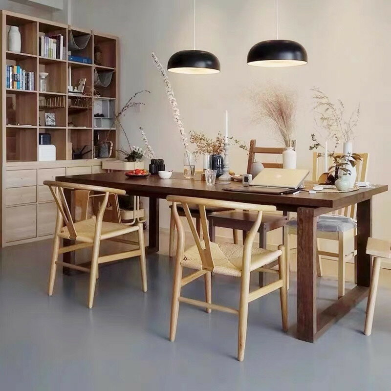 桌子 北歐實木莫比恩餐桌長方形白蠟木原木飯桌客廳書桌大桌子工作臺
