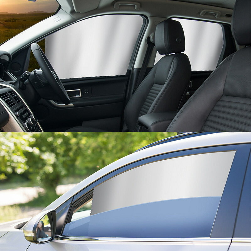 通用型鋁合金軌道汽車窗簾 非磁雙麵膠粘貼車用遮陽簾遮光遮陽擋