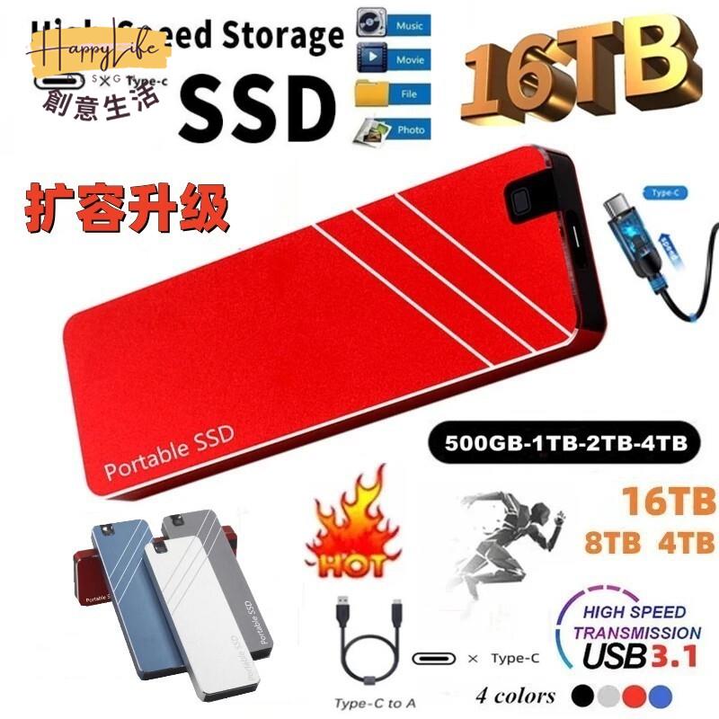 ssd移動硬碟大容量 固態硬碟 2t4t高速金屬固態U盤紅色[DD0505006]