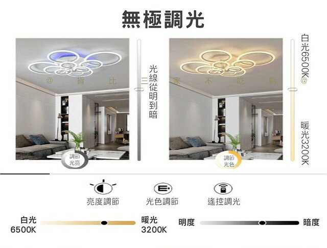 環形造型吸頂燈 主燈 防藍光 現代簡約 壓克力吸頂燈 遙控吸頂燈 圓形吸頂燈 LED燈 天花板燈 照明 浪漫 白色極簡 5