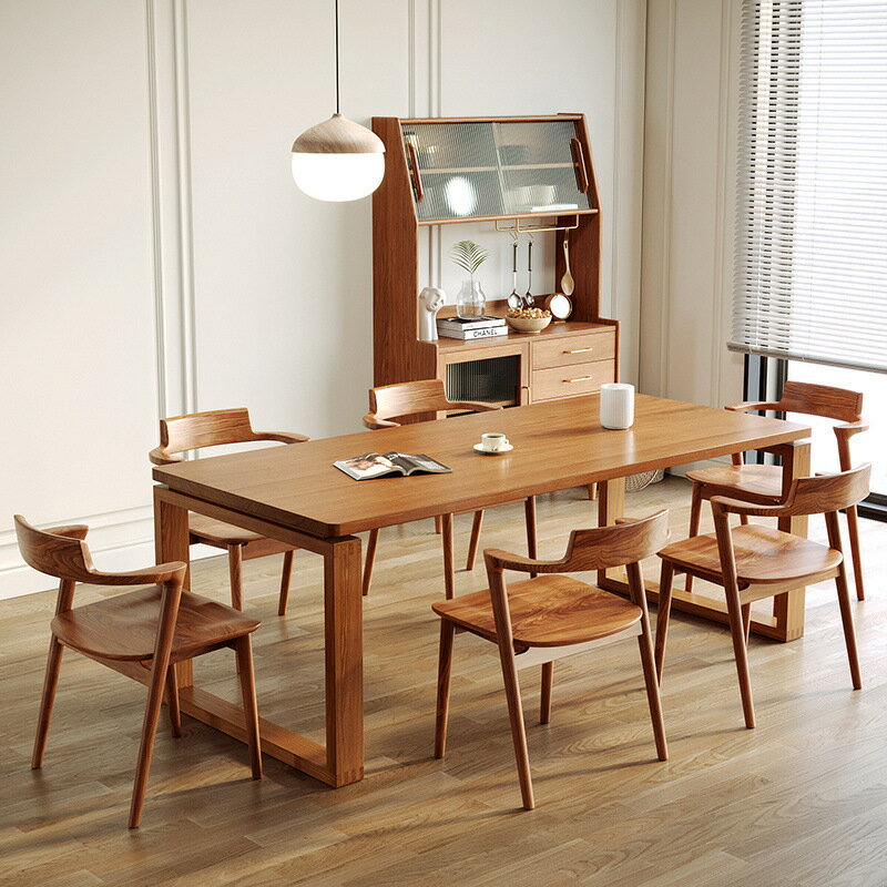 桌子 北歐實木餐桌家用小戶型餐桌椅莫比恩原木長桌客廳白蠟木飯桌