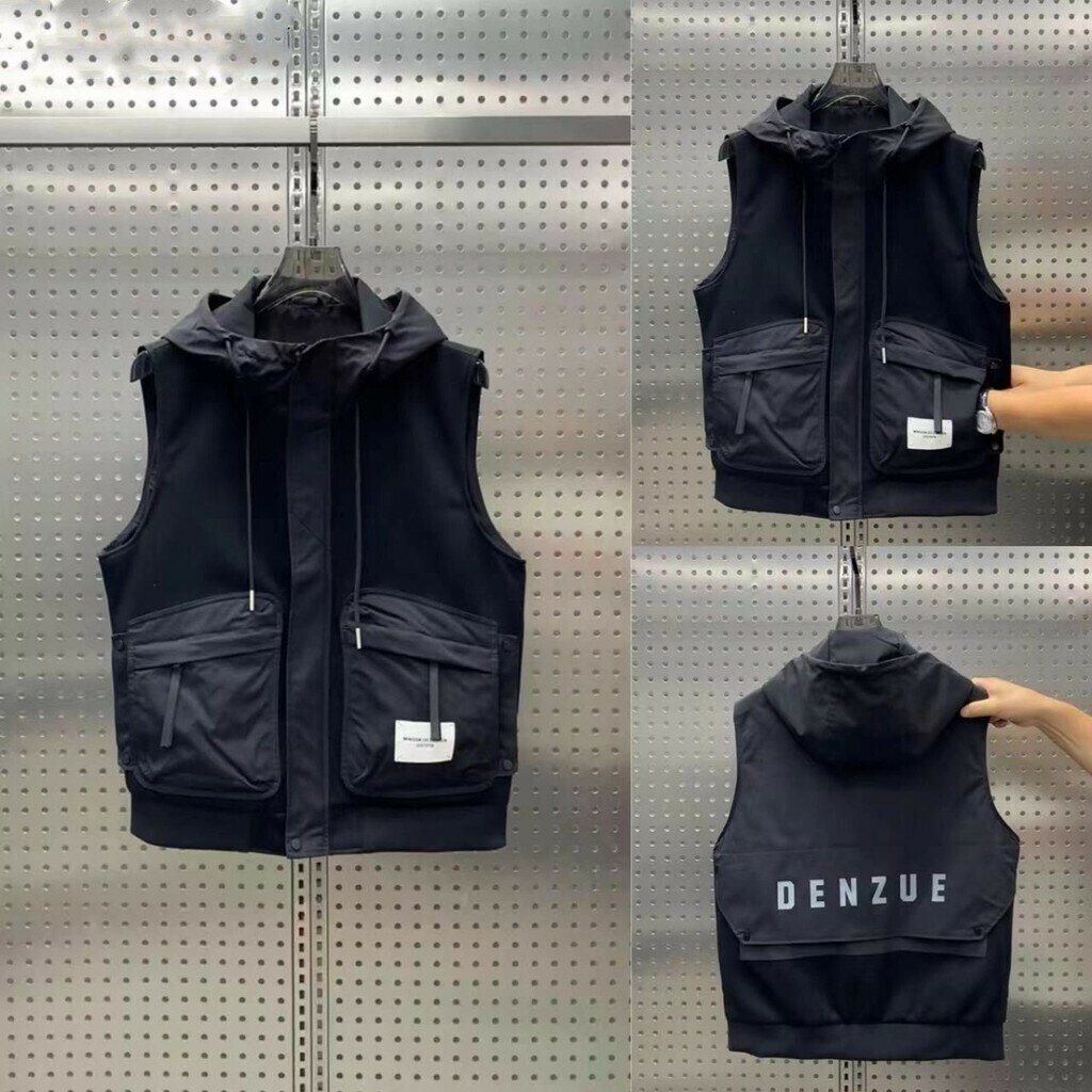 【春上新】M-5XL 大碼馬甲 馬甲背心 夏季新款帥氣連帽馬甲韓版修身薄款無袖坎肩休閒男士百搭上衣