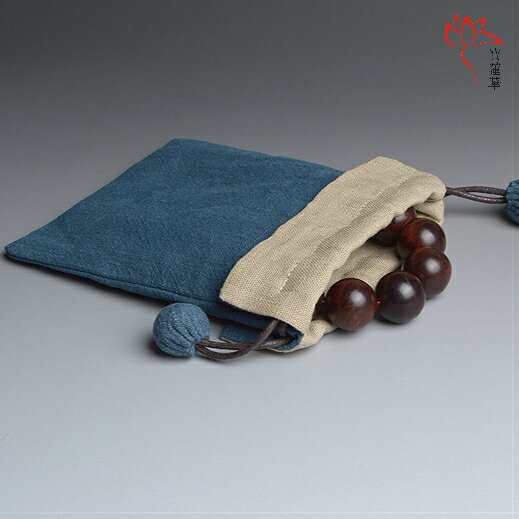 復古棉麻手串袋 文玩袋 收納布包茶杯袋手串包茶具布包茶具茶布袋 1