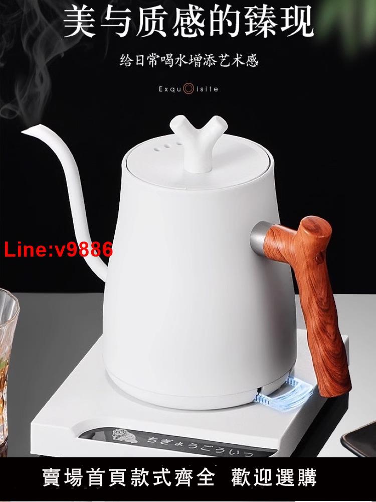 【臺灣公司 超低價】110V長嘴電熱水壺咖啡壺泡茶排程溫不銹鋼家用燒水壺美規出口臺灣