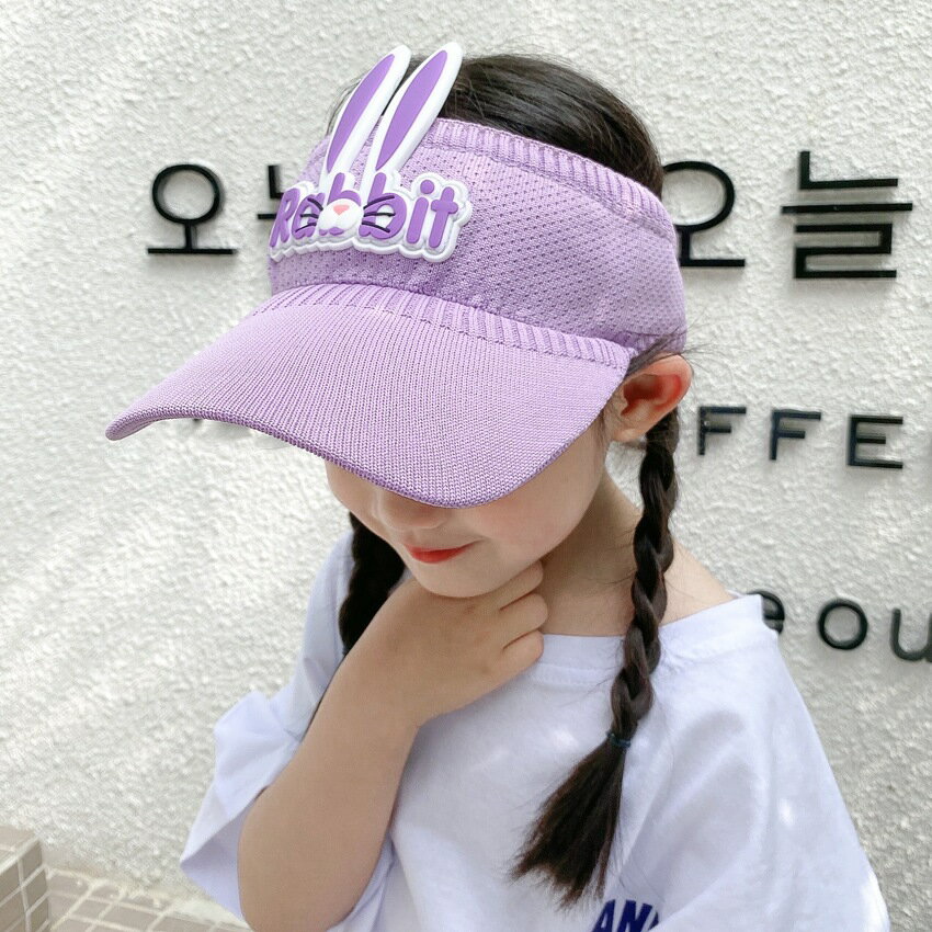 兒童空頂卡通鴨舌帽遮陽帽夏季女童女孩防紫外線防曬寶寶太陽帽子