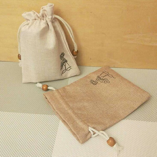B4192 精緻荷花束口袋(小) 麻布收納抽繩袋 萬用袋 咖啡豆袋 禮品裝飾 贈品禮品