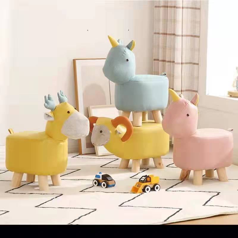 【免運】 美雅閣| 實木動物椅子換鞋凳創意小凳子家用墊腳凳兒童卡通矮凳小鹿沙發凳
