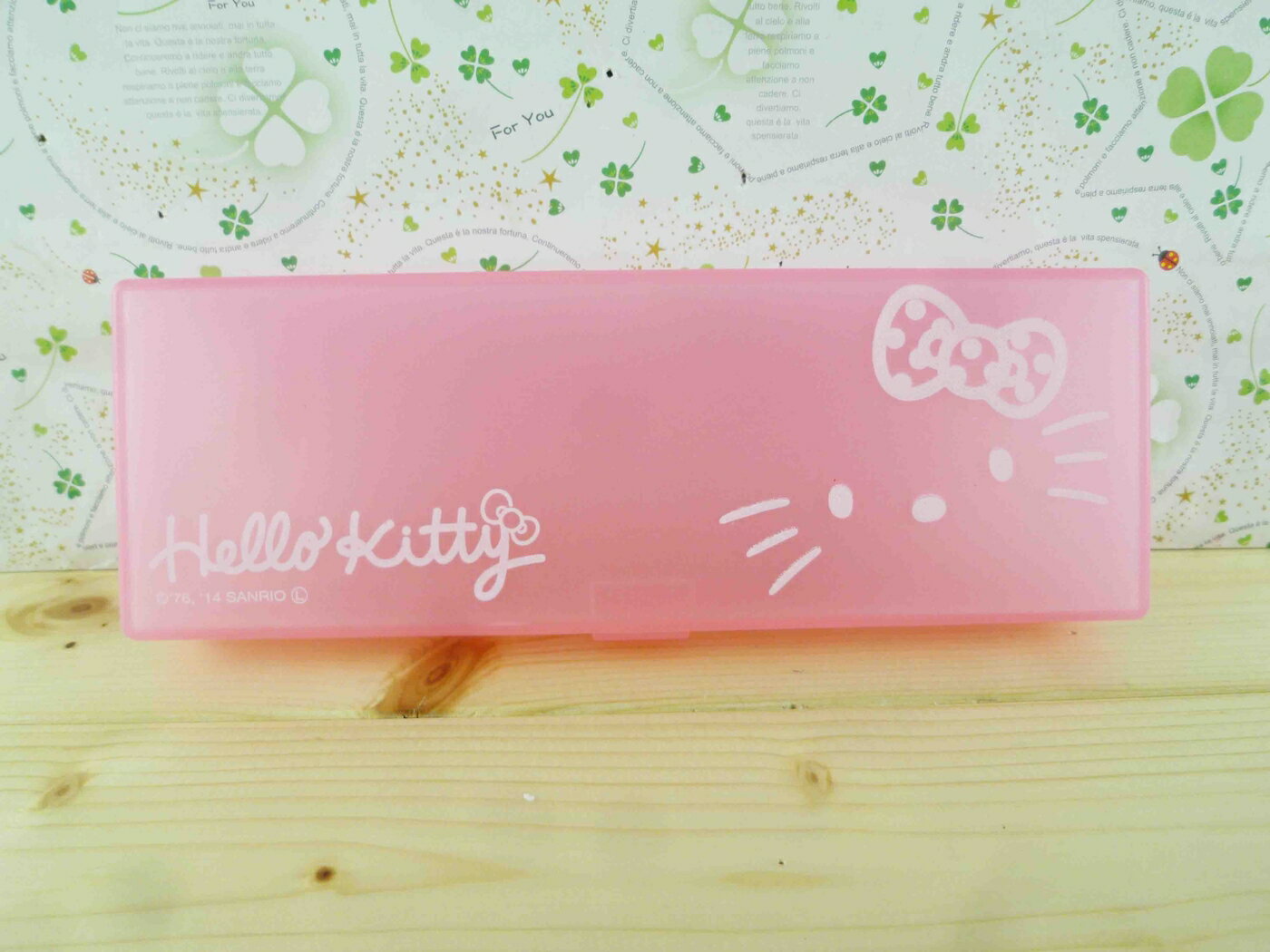 【震撼精品百貨】Hello Kitty 凱蒂貓 KITTY鉛筆盒-大頭圖案-粉色 震撼日式精品百貨