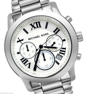 『Marc Jacobs旗艦店』美國代購 Michael Kors 新款羅馬數字銀色不鏽鋼三眼計時錶腕錶