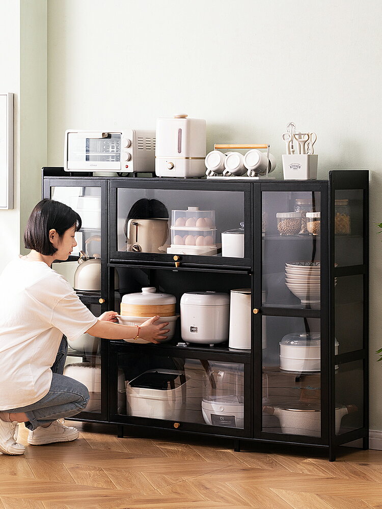 【免運】 廚房置物架子落地多功能多層收納架微波爐儲物家用碗碟櫥柜餐邊柜