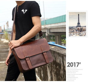 FINDSENSE品牌 韓國 新款 FIN韓國出品 包款 時尚 男士 復古 單肩 斜挎 郵差包 潮流