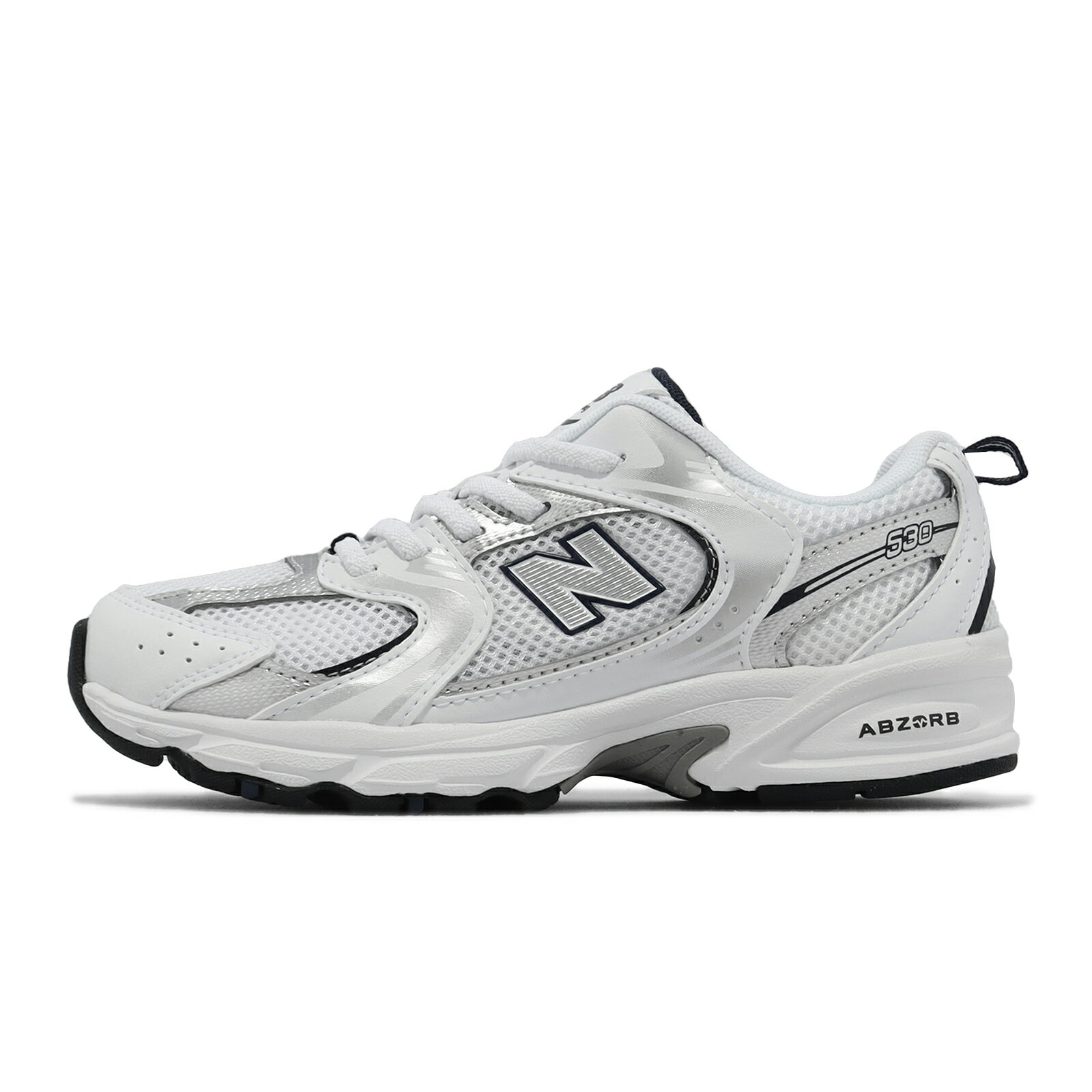 New Balance NB 童鞋 530 寬楦 中童 白 銀 復古 仿舊 運動鞋 小朋友 NB 紐巴倫