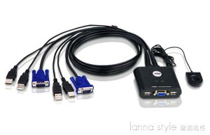 ATEN宏正CS22U2進1出USB口電腦共享KVM無線鍵盤滑鼠VGA切換器 城市玩家