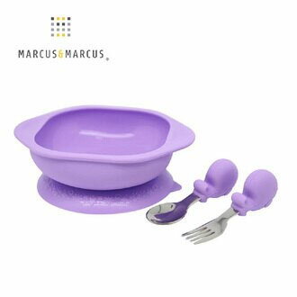 【加拿大 Marcus & Marcus】動物樂園寶寶握握學習禮盒組-鯨魚(紫)