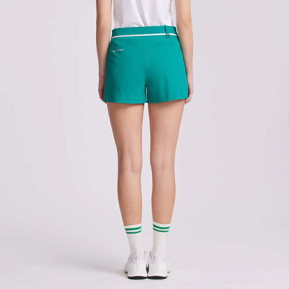【SUPER GOLF】PGA TOUR 造型腰頭設計短褲(女)-孔雀石綠