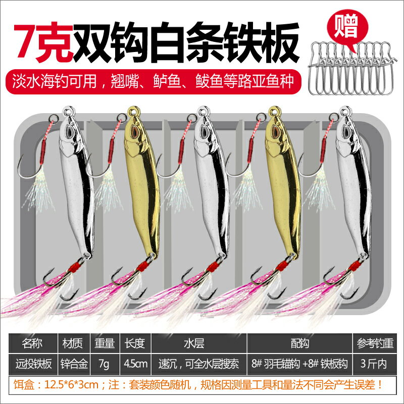 假餌 遠投鐵板路亞餌沉水餌鲅魚翹嘴路亞假餌套裝淡水海釣鱸魚亮片【MJ19911】