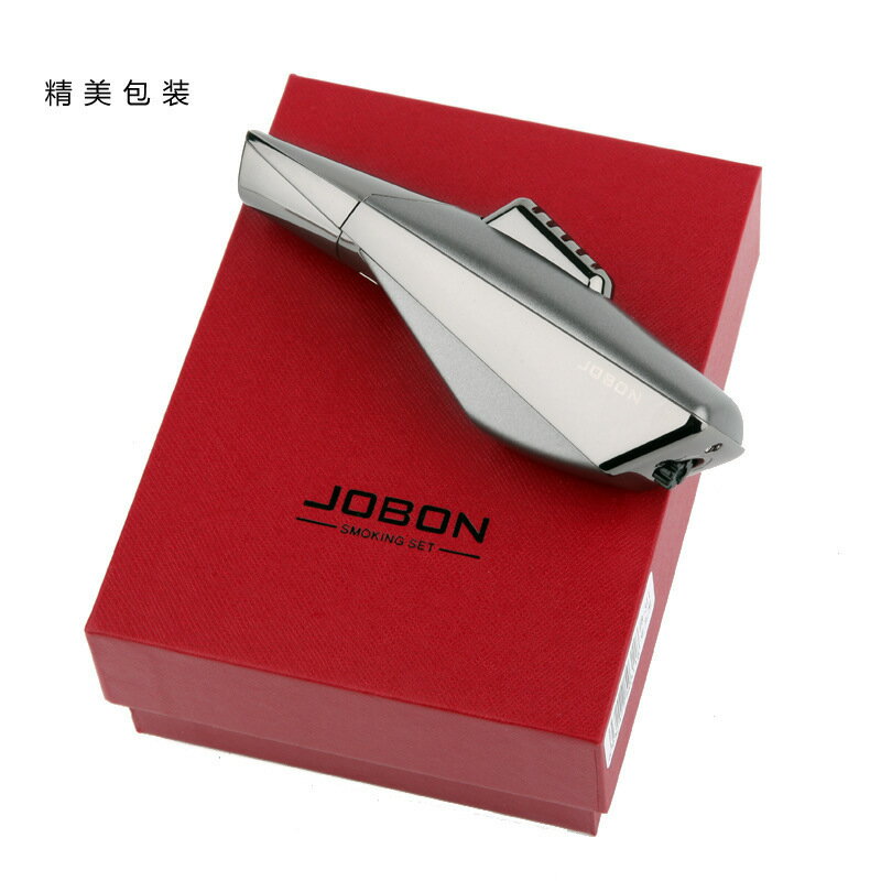 【滿額免運+3%點數回饋】新品JOBON中邦防風直沖藍焰點煙金屬打火機精美禮盒廠家批發猛火