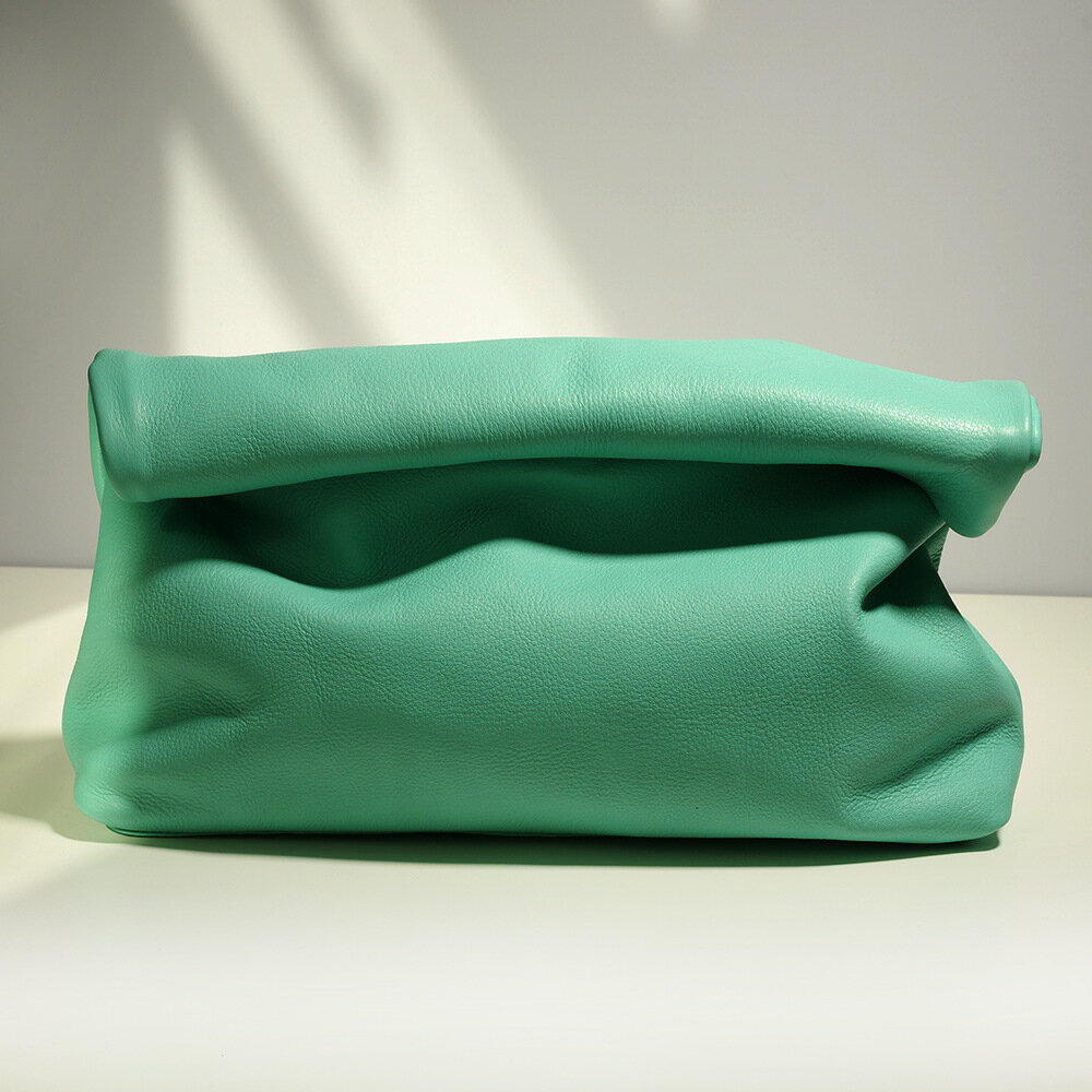 現貨+預購 真皮公事包手提包真皮革手拿包側背包-簡約純色牛皮捲邊手抓女包包73vd56【獨家進口】【米蘭精品】