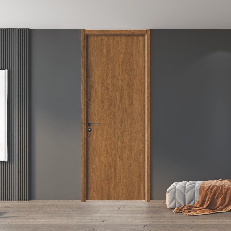 可打統編 極簡辦公室門隔音木門室內門房間門臥室門書房門對開門實木復合門 6