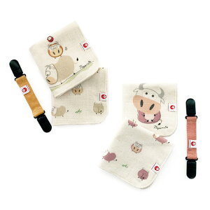 NIZIO 招福方巾兩件組+萬用夾(2款可選)小方巾|手帕