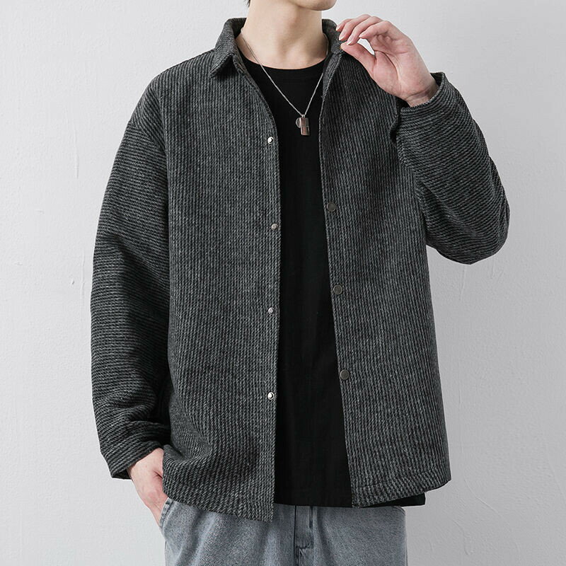 【秋季新品】男士襯衫 長袖襯衫 休閒襯衫 燈芯絨襯衫 男士襯衫韓版休閒男裝秋裝寬鬆磨毛外套秋冬季長袖襯衣