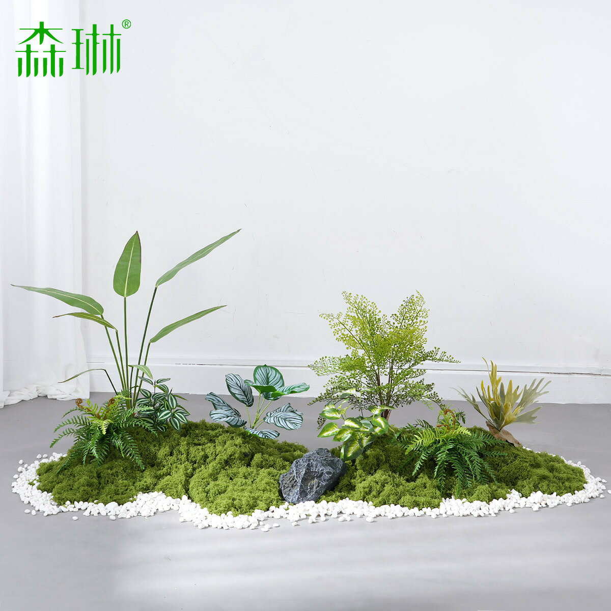 公司貨 免運開發票 模擬綠植造景苔蘚假植物裝飾假花室內熱帶組合波斯櫥窗景觀草佈置